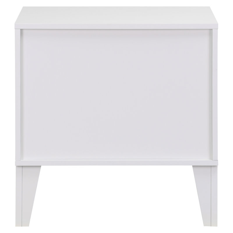 Table de chevet 2 tiroirs Lovette, Blanc
