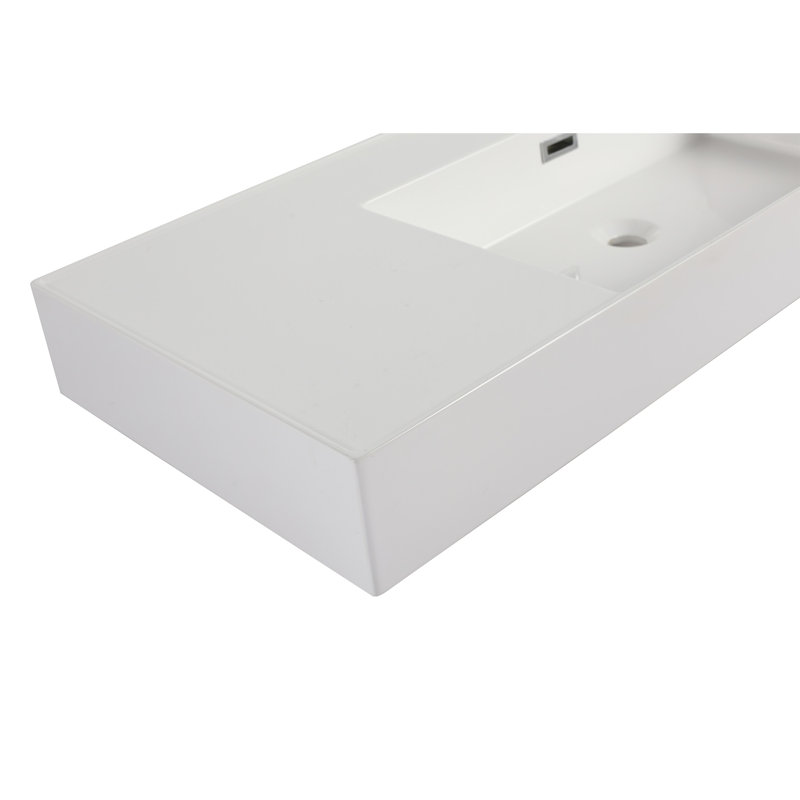 Lavabo de 48 po en résine pour meuble-lavabo, comptoir de meuble-lavabo seulement