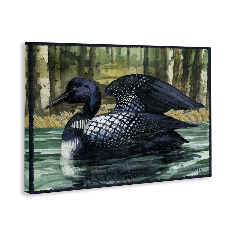 Art mural sur toile Natation dans un bois par Paul Brent, H 24 po x l 36 po