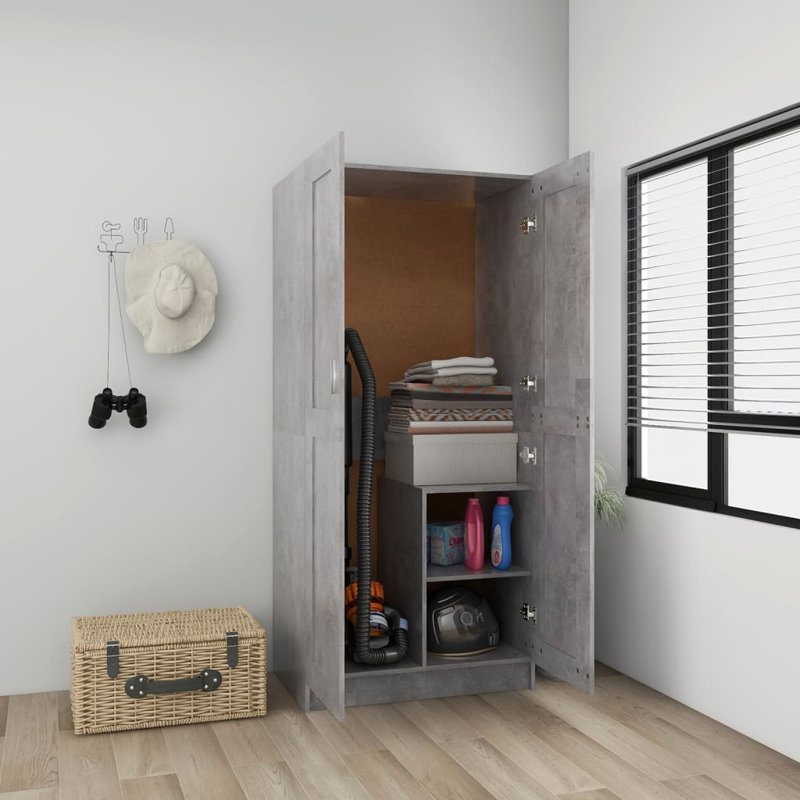 Rhinebeck 2 Door Wardrobe, Concrete Grey