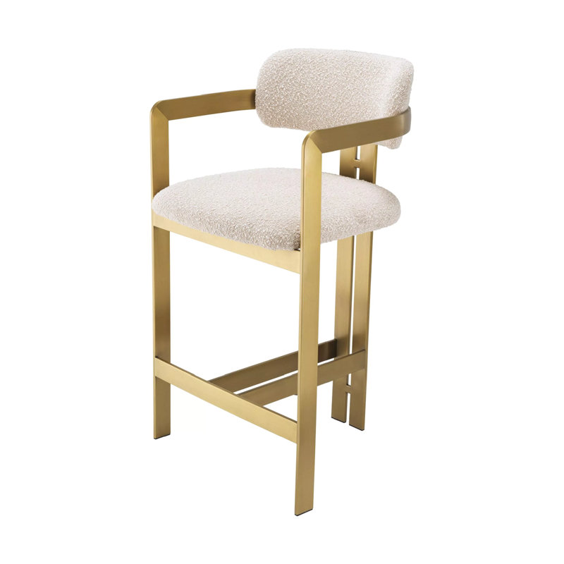 Donato Upholstered Bar Stool with Metal Frame, Bar Stool (28" Seat Height)