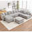 Kempson 8 - Piece Upholstered U-Shaped Sectional Sofa With Two Ottomans-534427167