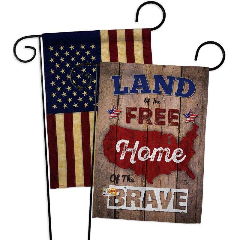 Drapeau de jardin en polyester 13 x 18,5 po Land of the Free