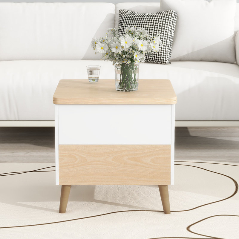 Table basse Fritzsche, Chêne, Blanc/chêne