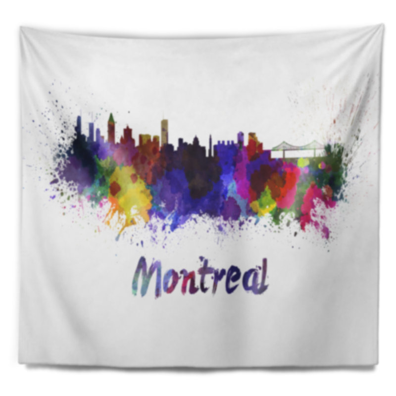 Tapisserie de skyline de montréal Cityscape, H 32 po x l 39 po