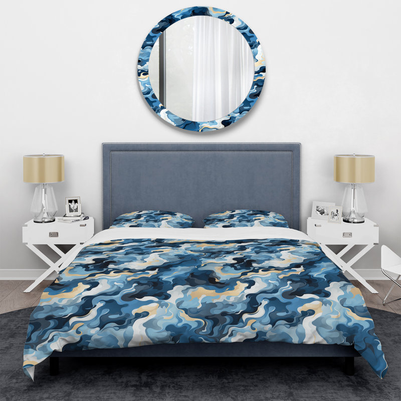 Celestial Harmony Cosmic Flow Abstract Duvet Cover, King Duvet Cover + 2 King Shams