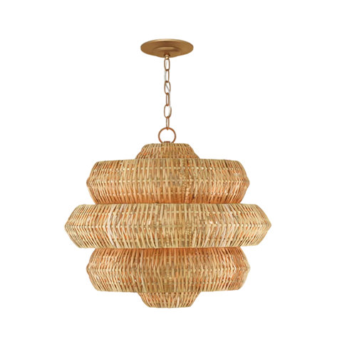 Wicker pendant light fixture