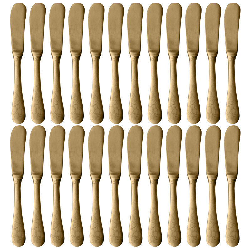 Coccodrillo Butter Knife - 24 Pieces, Ice Gold