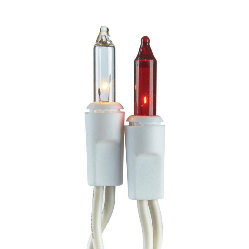 9 ft Red and Clear Incandescent Rope Lights with White Wire