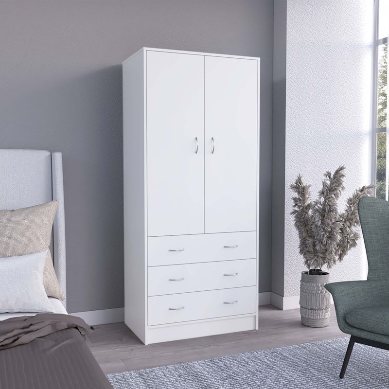 Armoire Taly avec portes doubles, Blanc