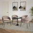 Halesworth 5-Piece Dining Set With 36" Round Dining Table In Black MDF Top And 4 Upholstered Dining Chairs