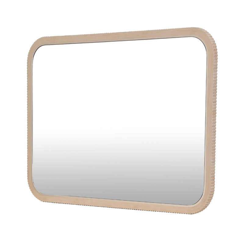 West Kensington Wall Mirror - Sea Salt Caramel, Medium Yellow Wood