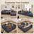 3-Piece No-Assembly Living Room Set, Corduroy Modern Sectional Sofa With Loveseat And Chaise Lounge-1330168190-1331011526
