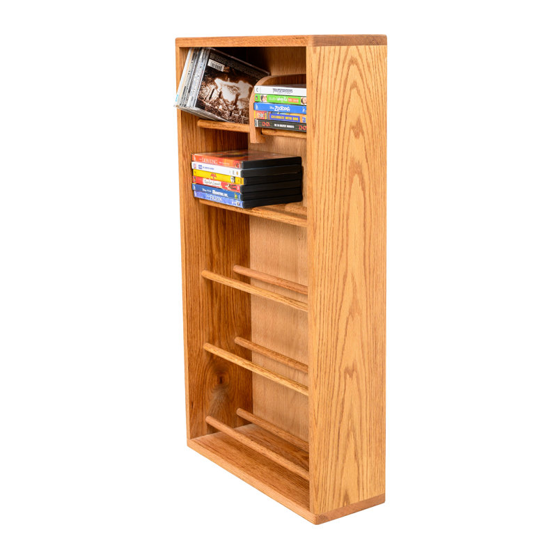 Dowel-Style Wooden CD Rack - 06W Series, Clear, 33.5" H x 18.25" W x 6.5" D