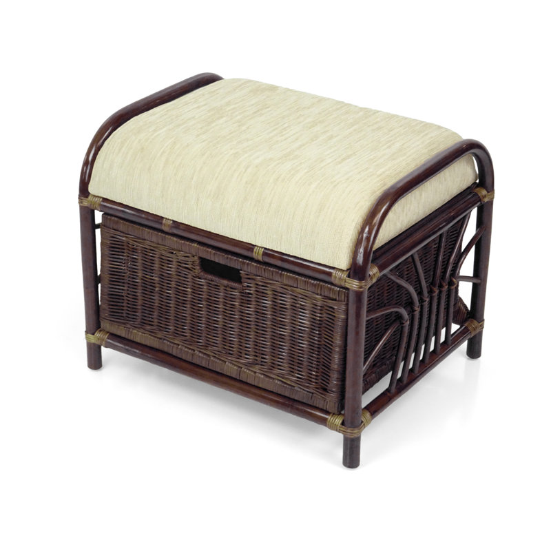 Eukleides Upholstered Ottoman, Coffee