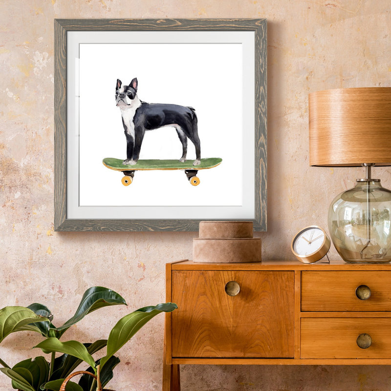 10_Pups On Wheels IV-Premium, reproduction encadrée - prête à être accrochée, Cadre gris, H 17 po x l 17 po x P 1,5 po