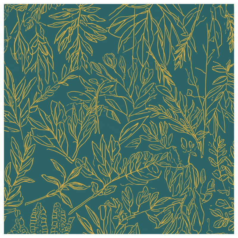 Rideaux de fenêtre Teal Leaf Line, Blocage, 50 po x 80 po - 1 panneau
