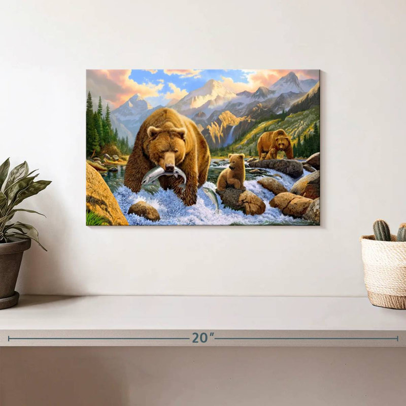 Bear Salmon Fishing, H 8 po x l 12 po