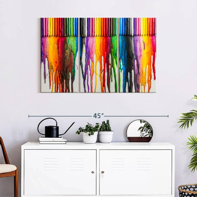 Ensemble de 3 crayons fondants sur toile