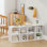 8-cube Bookcase Bookshelf With 2 Anti-tipping Kits Storage Organizer Rustic White