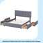 Upholstered Platform Bed With Classic Headboard And 4 Drawers, No Box Spring Needed, Linen Fabric, Queen Size-1330126113