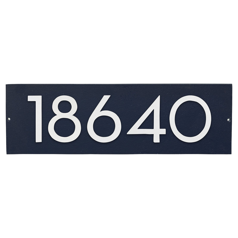 Plaque murale rectangulaire, Bleu marine/blanc, Oui