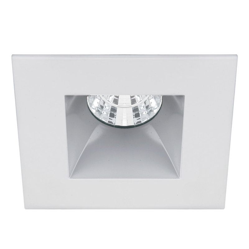 Garniture encastrée carrée 3,5" ouverte del Oculux, 25 °, 3000 K, Blanc brume