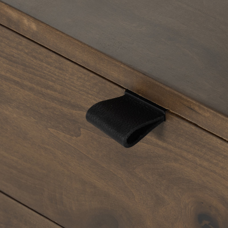 Trey Aasmin Bookshelf - Black Wash Poplar, Natural Iron