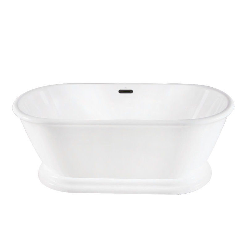 Baignoire piédestal ovale en acrylique à double face avec drain Kingston Eden