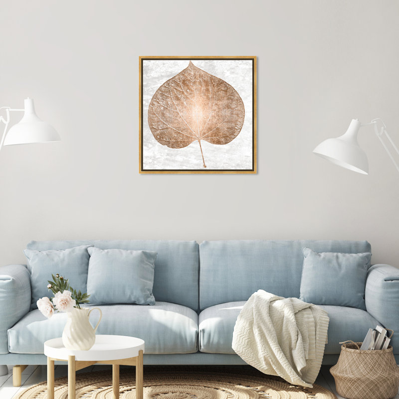 «Cercis Copper Leaf», reproduction d'art moderne sur toile en bronze moderne Cercis Tree pour salon, H 24 po x l 24 po