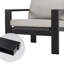 Chaises de patio en aluminium et rotin Caputo avec coussins gris clair