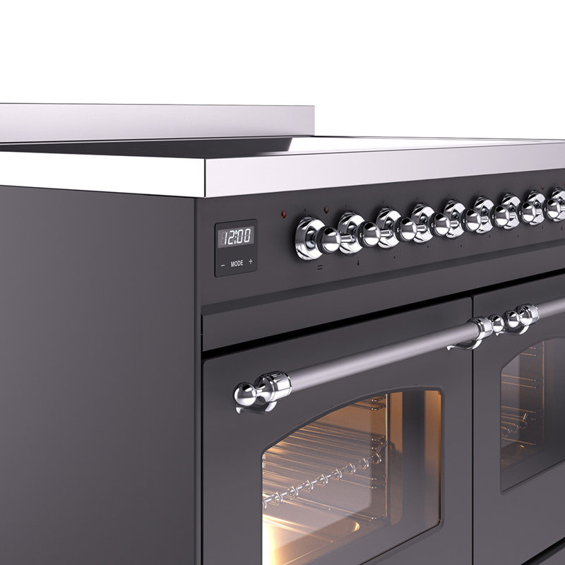 ILVE Nostalgie II 40 in Induction Range, Graphite Matte/Chrome