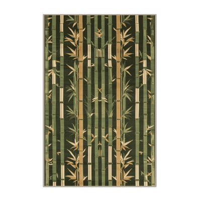 Machine Washable Art Deco Brown Area Rug