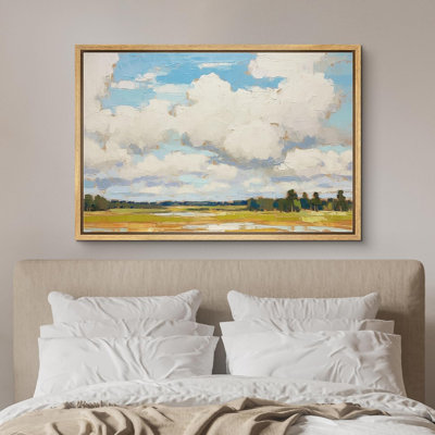 «Clouds Cloudy Sky Green Forest Meadow», impression botanique moderne sur toile