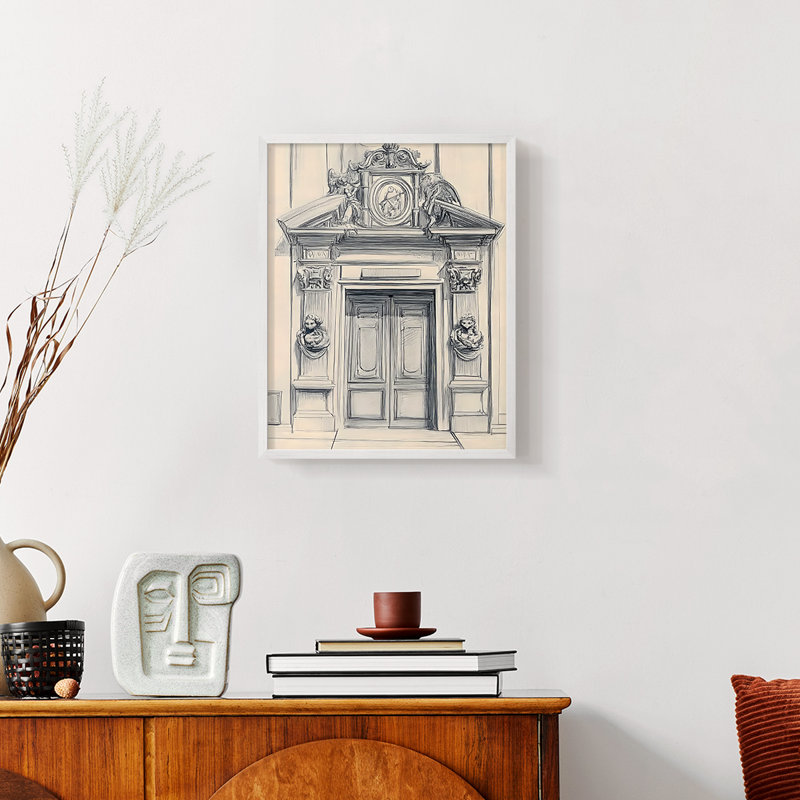 Paysages de la série XXVI - reproduction encadrée de qualité supérieure - prête à être accrochée - aucun clou requis, Blanc