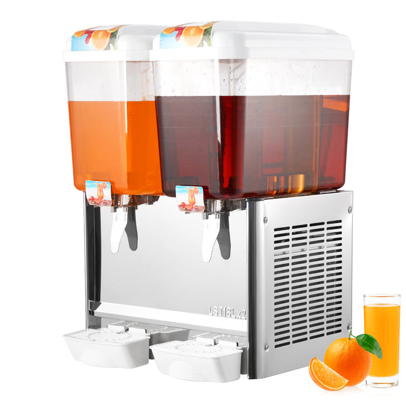 Silver Stainless Steel Dual Tank Commercial Beverage Dispenser