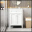 Meuble-lavabo de 24 po avec portes à fermeture en douceur, tiroir rabattable et rangement pour un rangement efficace