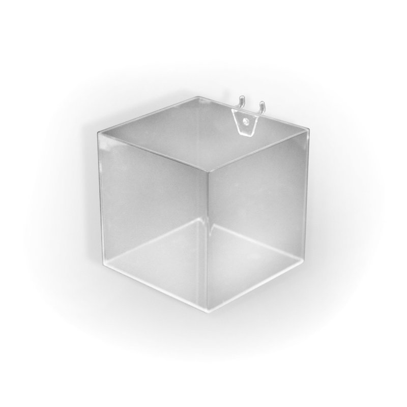 5" Cube Bin for Pegboard or Slatwall, 4-Pack