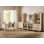 Ensemble de bureau et de meuble télé de style campagnard, centre de divertissement avec tablettes pour téléviseurs de 75 po ou moins, bureau d'écriture pour bureau personnel et salon, beige