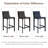 Full Assembled 26"H Counter Stool, Saddle Leather Upholstered Bar Stool With Padded Seat, Counter Height Barstool With Metal Frame Footrest For Kitchen Island Bar Counter, Black-306793866-307711199