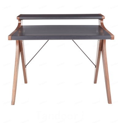 Bureau contemporain en bois de noyer avec plateau en bois gris Archer