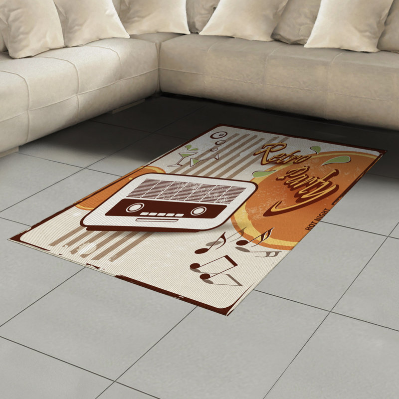 Retro High Density Long Fiber Poly Threads Decorative Area Rug Carpet, Rectangle 4' x 5'8"
