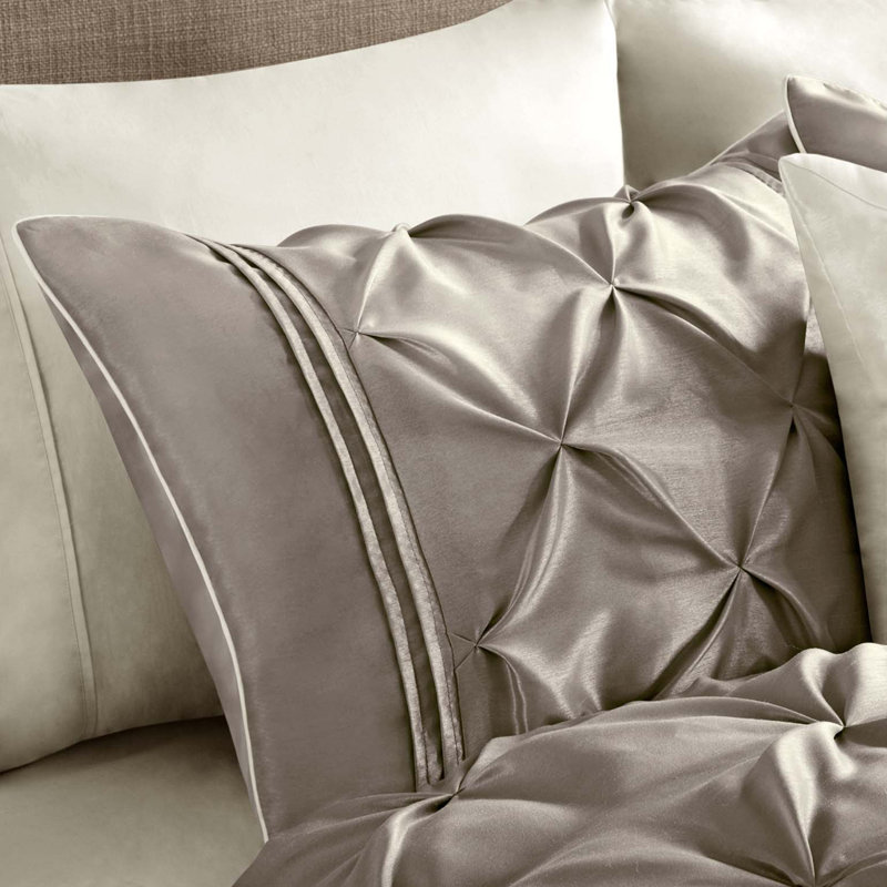 Laurel 7 Piece Tufted Comforter Set, Full Comforter + 1 Bed Skirt + 2 Shams + 3 Decorat, Seafoam