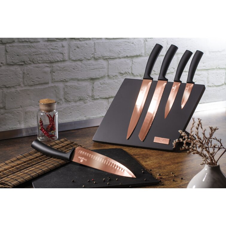6-Piece Knife Set w/ Stainless Steel Stand Kikoza Purple Collection -  Berlinger Haus US