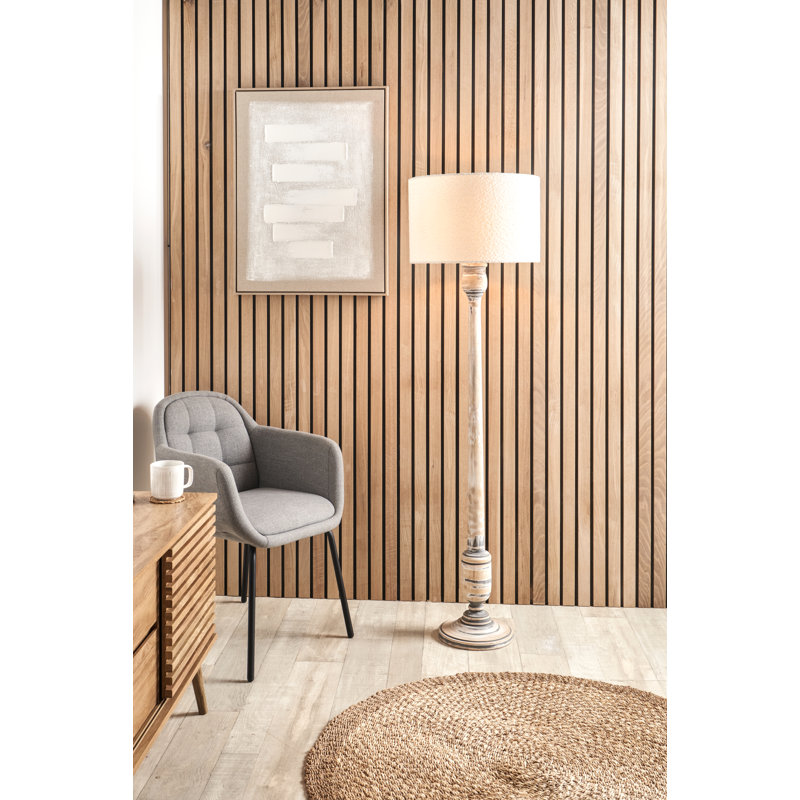 Drum Boucle Lamp Shade, 29cm H x 45cm W x 45cm D, White
