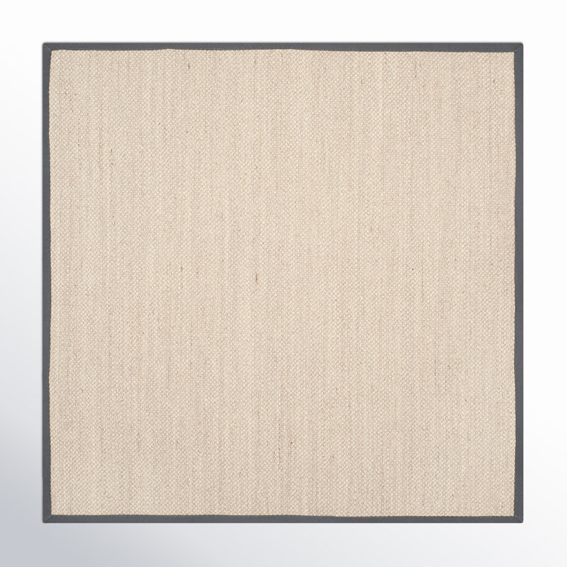 Tapis marbre sisal / gris foncé, Carré 9 pi