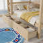 Lit superposé simple au-dessus de simple en bois de pin avec 2 tiroirs, convertible en 2 lits simples, lit superposé simple au-dessus de simple avec échelle et barrières de sécurité, naturel-681533852