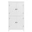 Armoire de salle de bain autoportante 4 portes - tablettes réglables, porte de rangement blanche à finition lisse-1355537640