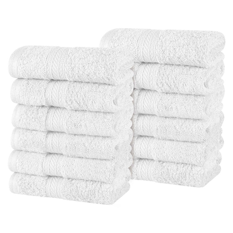 Essuie-mains de luxe en coton doux et très absorbant, Blanc