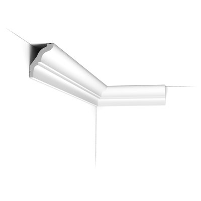 Polystyrène, blanc apprêté 1-9 / 16 po x 2-3 / 16 po x 78-3 / 4 po couronne